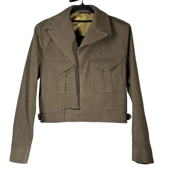 1950s Miller Gabbe Limited Medium Women's Military Jacket Vintage 50s Army Wool - Picture 14 of 15